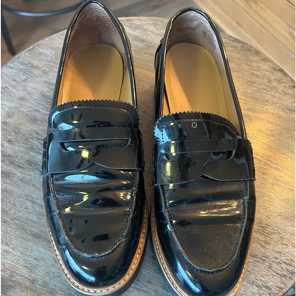 Franco Sarto patent leather loafers